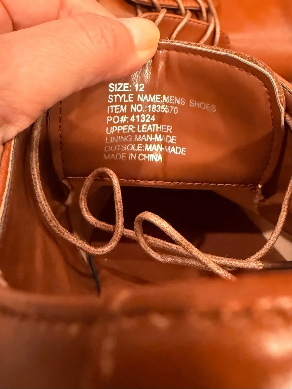 Perry Ellis Men’s Camel Brown Leather Dress Oxford Derby Lace Up Shoes Sz 12